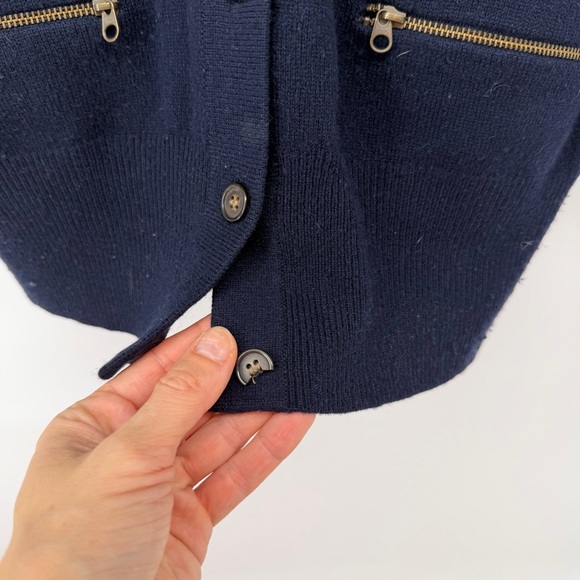 J Crew Navy Blue 100% Cashmere Cardigan Small - Picture 6 of 6